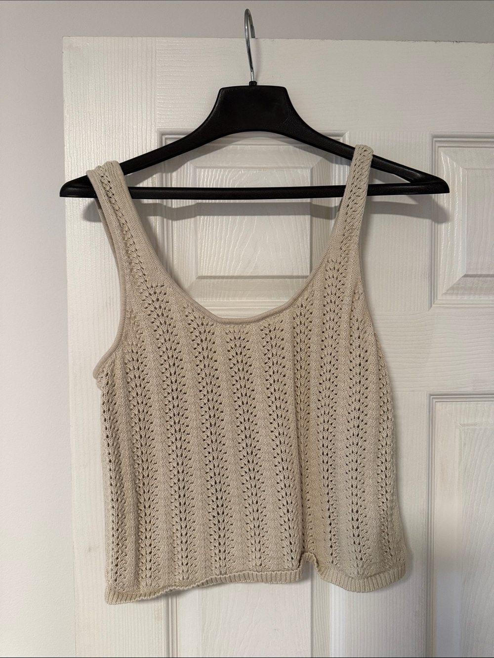 Rip Curl Cream Crochet Knit Crop Tank